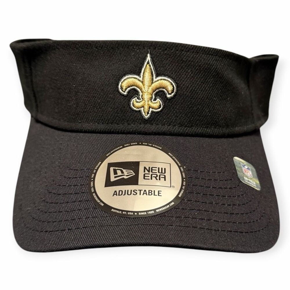 New Orleans Saints New Era NFL On-Field Adjustable Embroidered Black Visor NWT